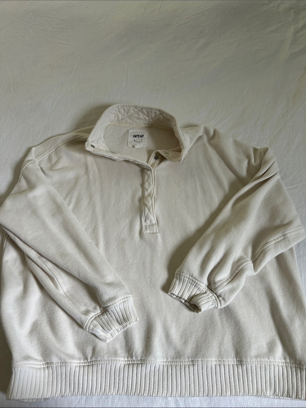 aerie Cream Long-Sleeve Pullover